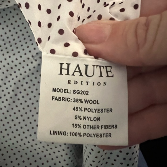 Haute Edition - cloudy sky blue elegant wool blend coat - Picture 10 of 11